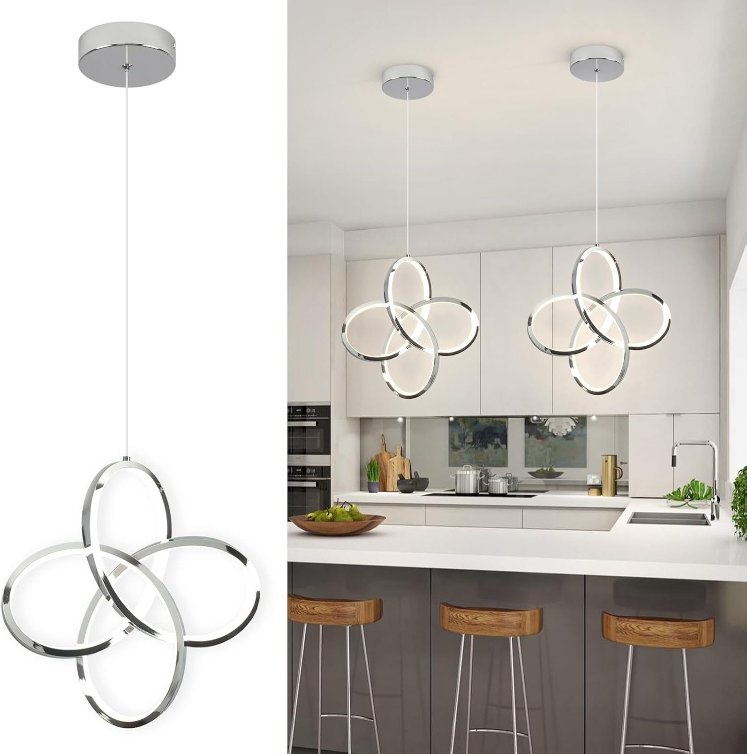 1 pack adjustable hanging light chrome pendant light aluminum bedroom light