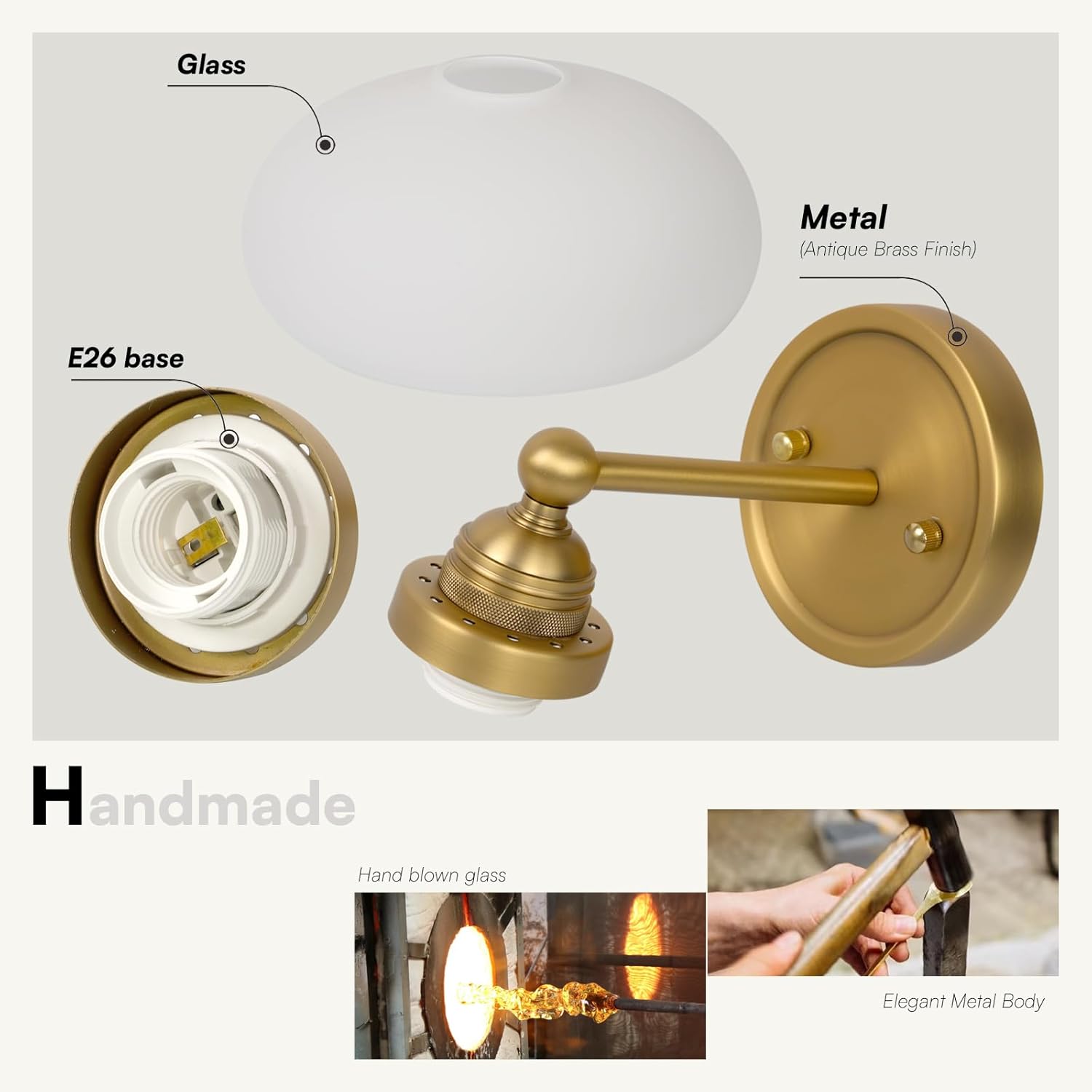 1-light vanity light antique stairwells light glass, metal wall light