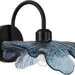 1-light vanity light blue bedroom light glass, metal wall light