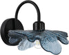 1-light vanity light blue bedroom light glass, metal wall light