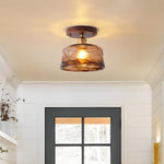 Modern ceiling light brown hallway light wood, brass, glass entry way light
