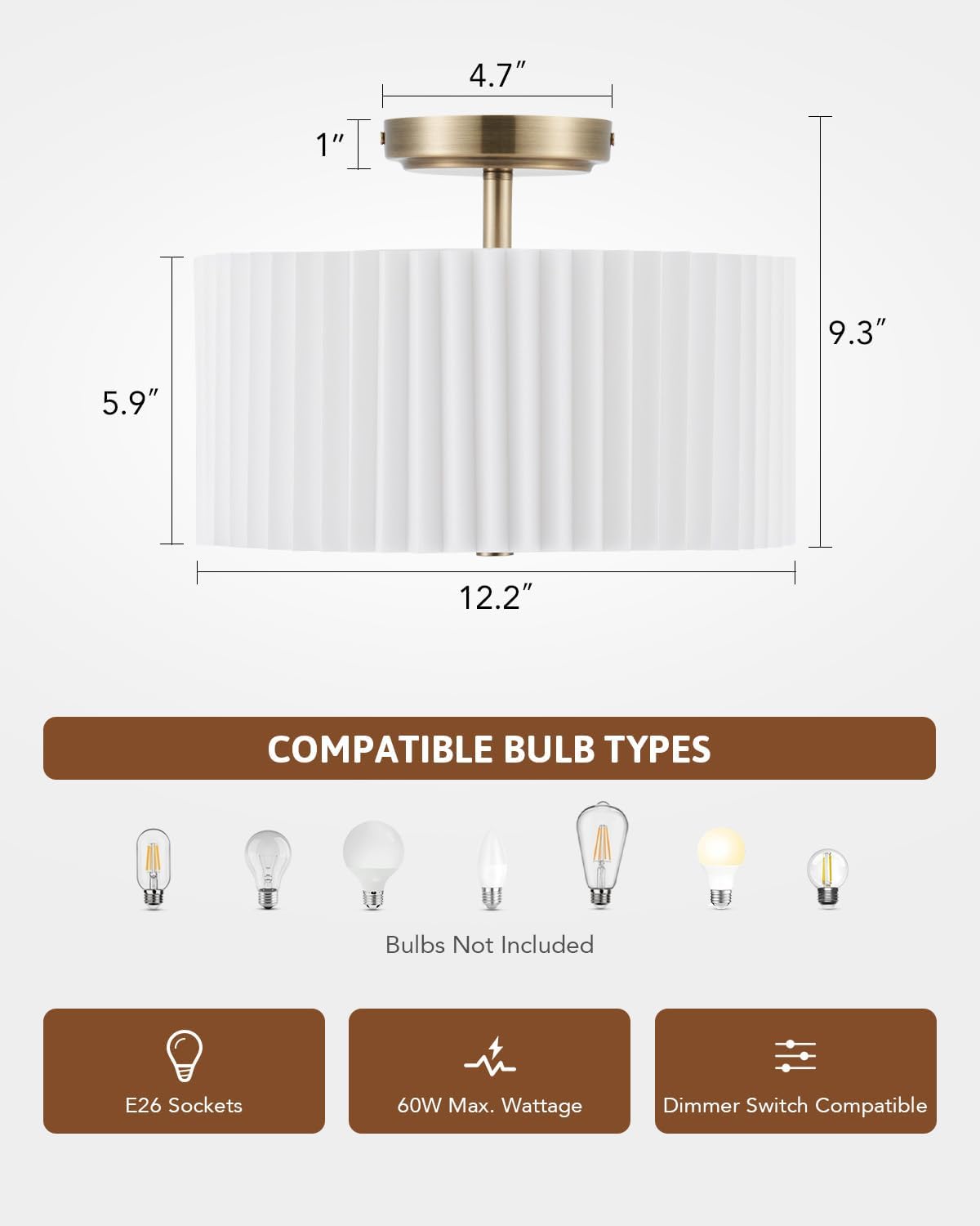 2-light drum light bronze bedroom light fabric, metal ceiling light