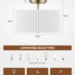 2-light drum light bronze bedroom light fabric, metal ceiling light