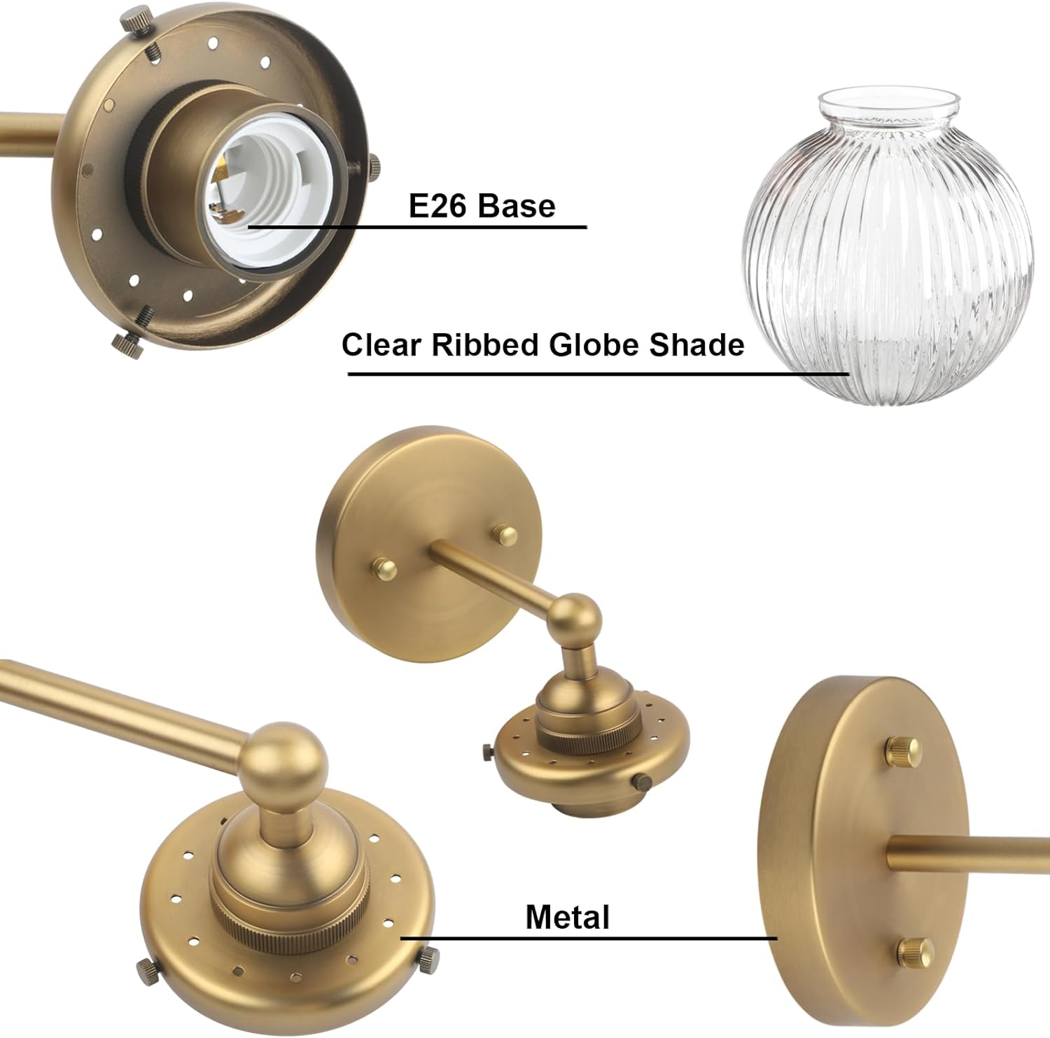 1-light modern wall light antique kitchen light metal vanity light