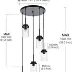 5-light hanging light black chandelier light metal pendant light