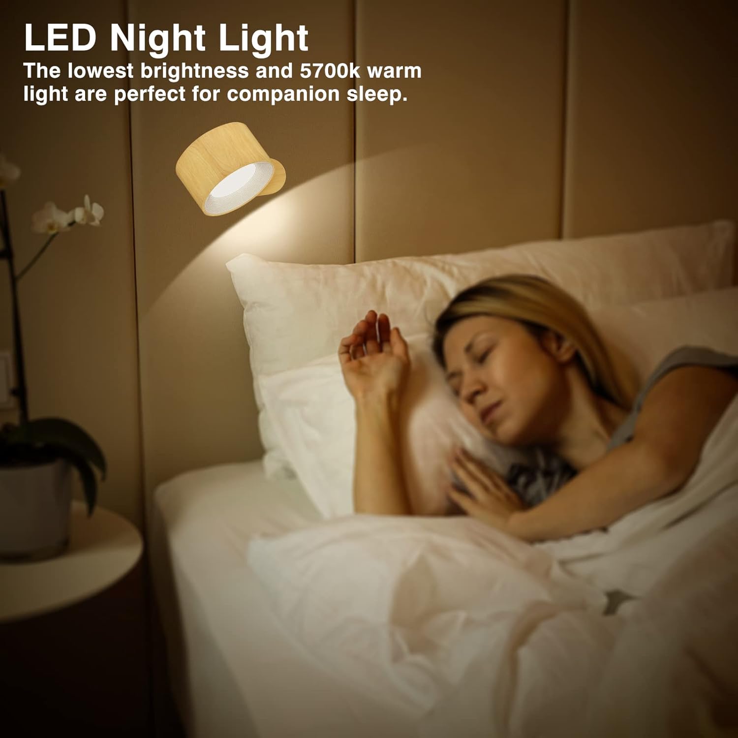 3 brightness cordless light wood reading light natural wall light