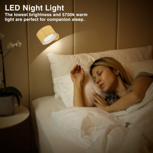 3 brightness cordless light wood reading light natural wall light