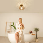 Led bathroom light gold ceiling light glass, metal laundry light