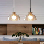 Adjustable height hanging light black ceiling lamp glass pendant light