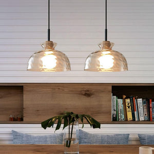 Adjustable height hanging light black ceiling lamp glass pendant light