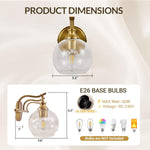 1-light bathroom light gold moun light metal wall light
