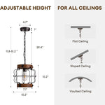 Farmhouse hallway light brown pendant light wood metal kitchen light