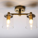 2-light flush mount light antique pendant light glass, metal chandelier lamp