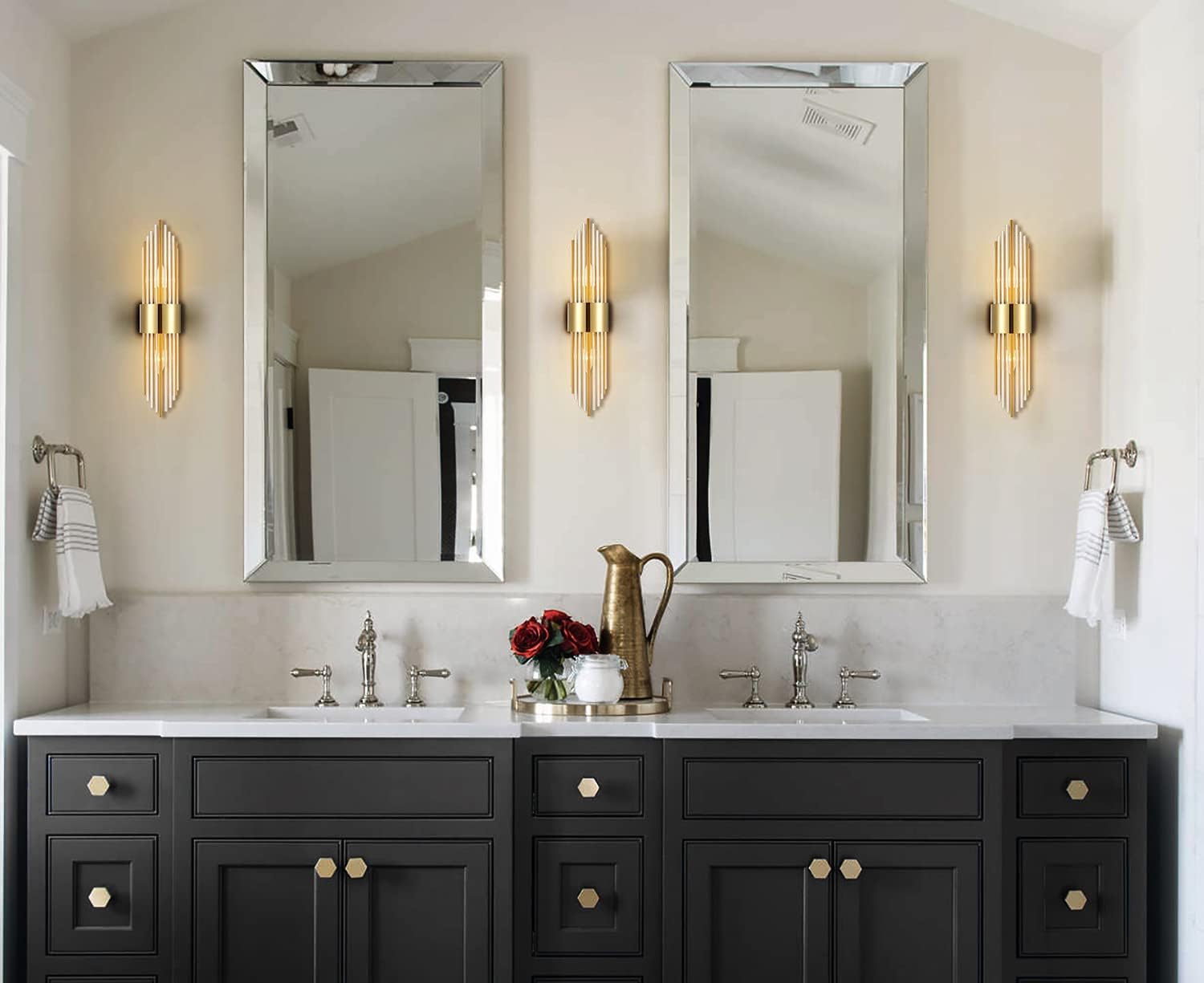 2-light wall light gold vanity light stainless steel bathroom light
