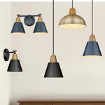 1-light wall lamps matte black fixture lights metal bedroom light