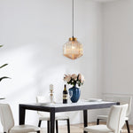 Adjustable size bar light amber hanging lamp glass pendant lights