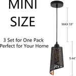 3 Pack bedroom light black and gold pendant light metal fixture light