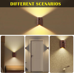 Led stairs night light walnut wall lights plastic motion sensor light