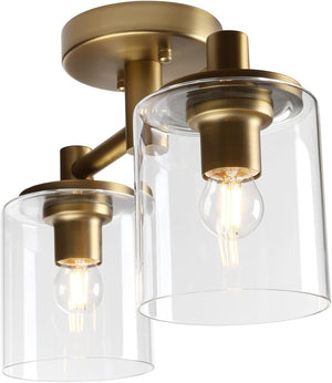2-light flush mount light antique pendant light glass, metal chandelier lamp