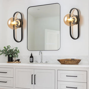 Set of 2 wall light black bedrooms light glass, metal cabinet light