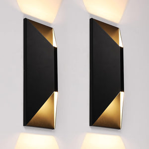 Pack of 2 porch light black wall light metal patio light