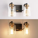 2 lights vanity light black fixtures light glass, metal wall light