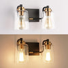 2 lights vanity light black fixtures light glass, metal wall light