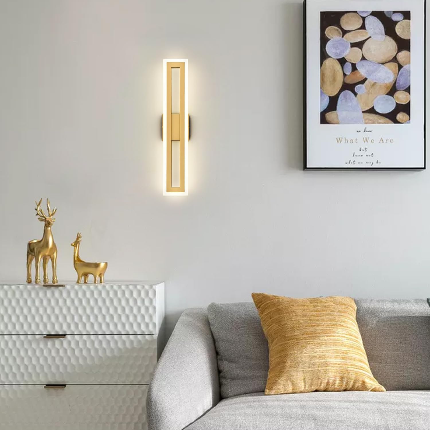 24 Inch Wall Light Gold mounted light Plastic, Metal bathroom light