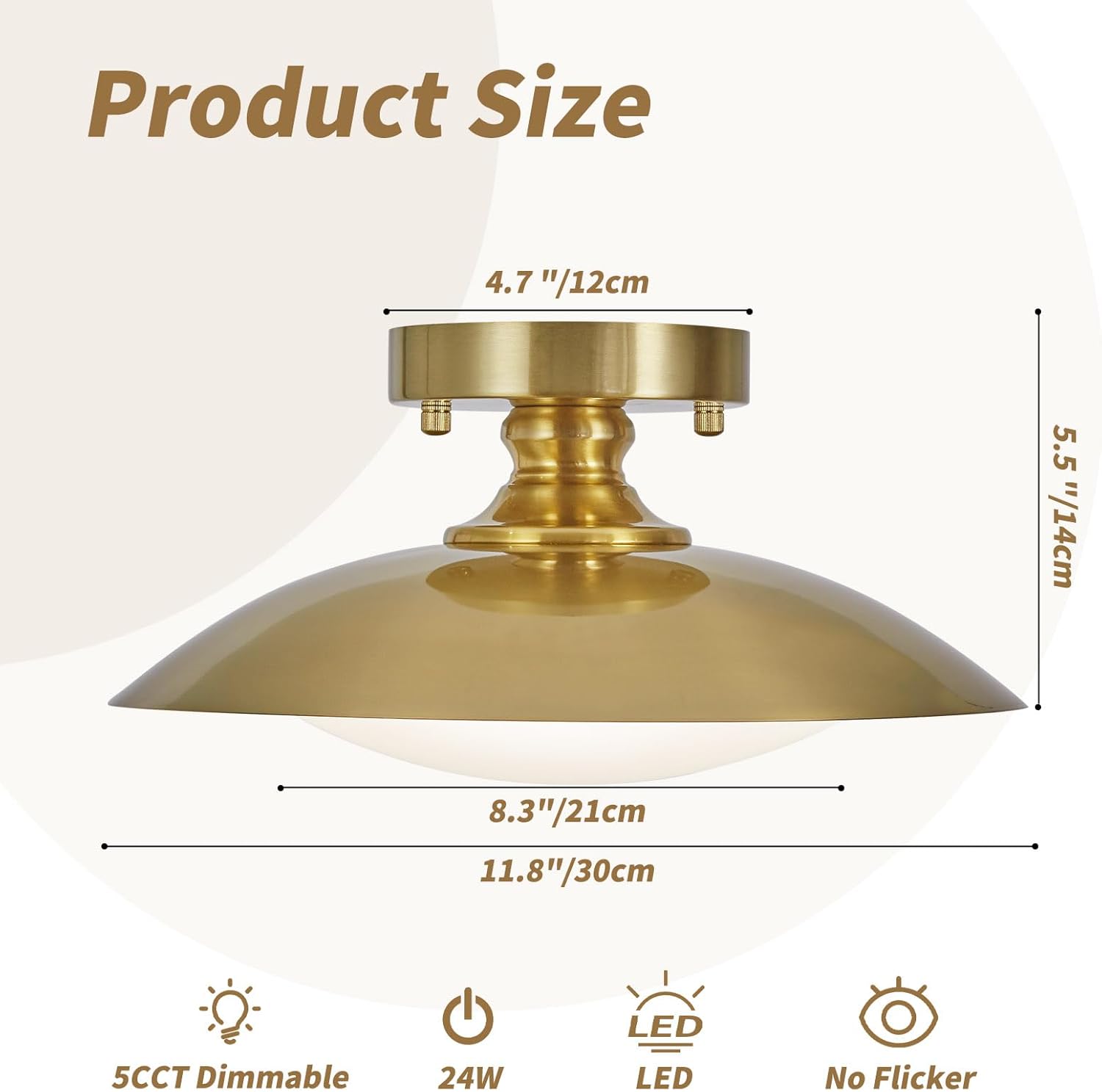 Led ceiling light brass hallway light metal, acrylic kitchen light