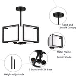 Modern ceiling light black drum light metal+farbic hallway light
