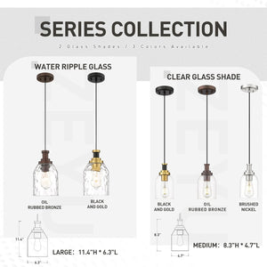 2 pack hanging light black & gold hallway light  glass metal pendant light