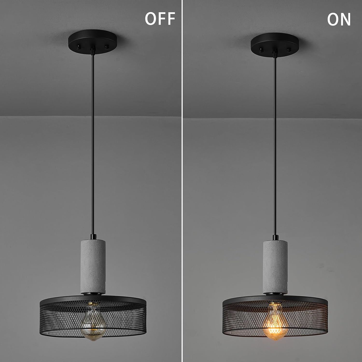 Dimmable living room light black and grey pendant light concrete metal kitchen light