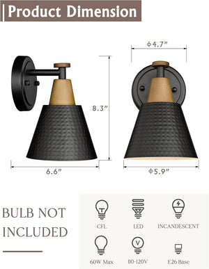 1-light wall lamps matte black fixture lights metal bedroom light