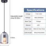 Double-layer pendant light black bedrooms light glass kitchen light