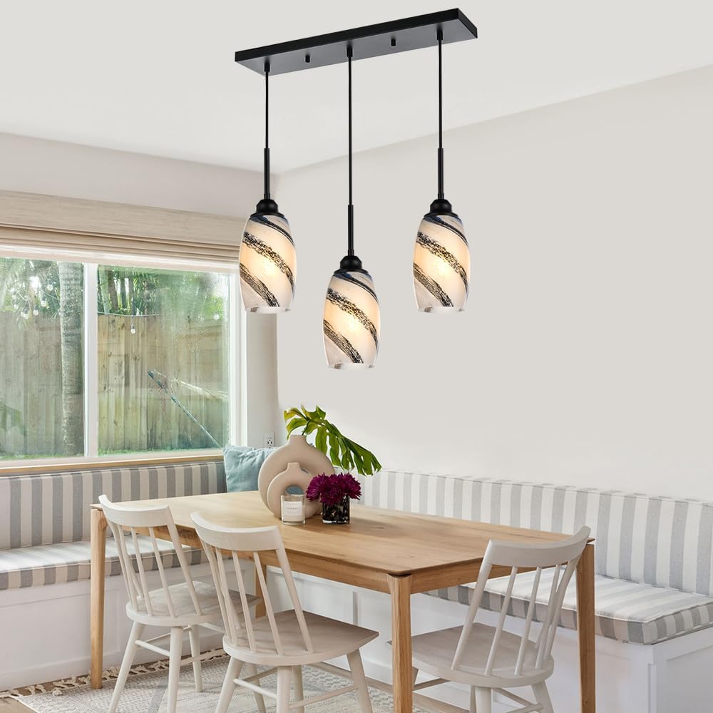 3 light kitchen island light black pendant light glass, metal chandelier light