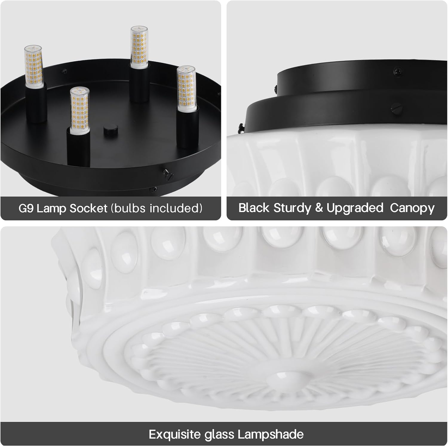 4 led bulbs ceiling light milk white hallway light glass, metal bedroom light