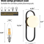 2 pack fixture light black wall light glass, metal bedroom light