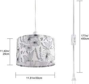 2 pack pendant light white & black hanging light metal bedroom light