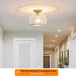 Vintage flush mount light gold hallway light metal bathroom lights