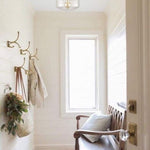 Modern Semi flush Ceiling Light fixture glass ceiling lamp with brass finish