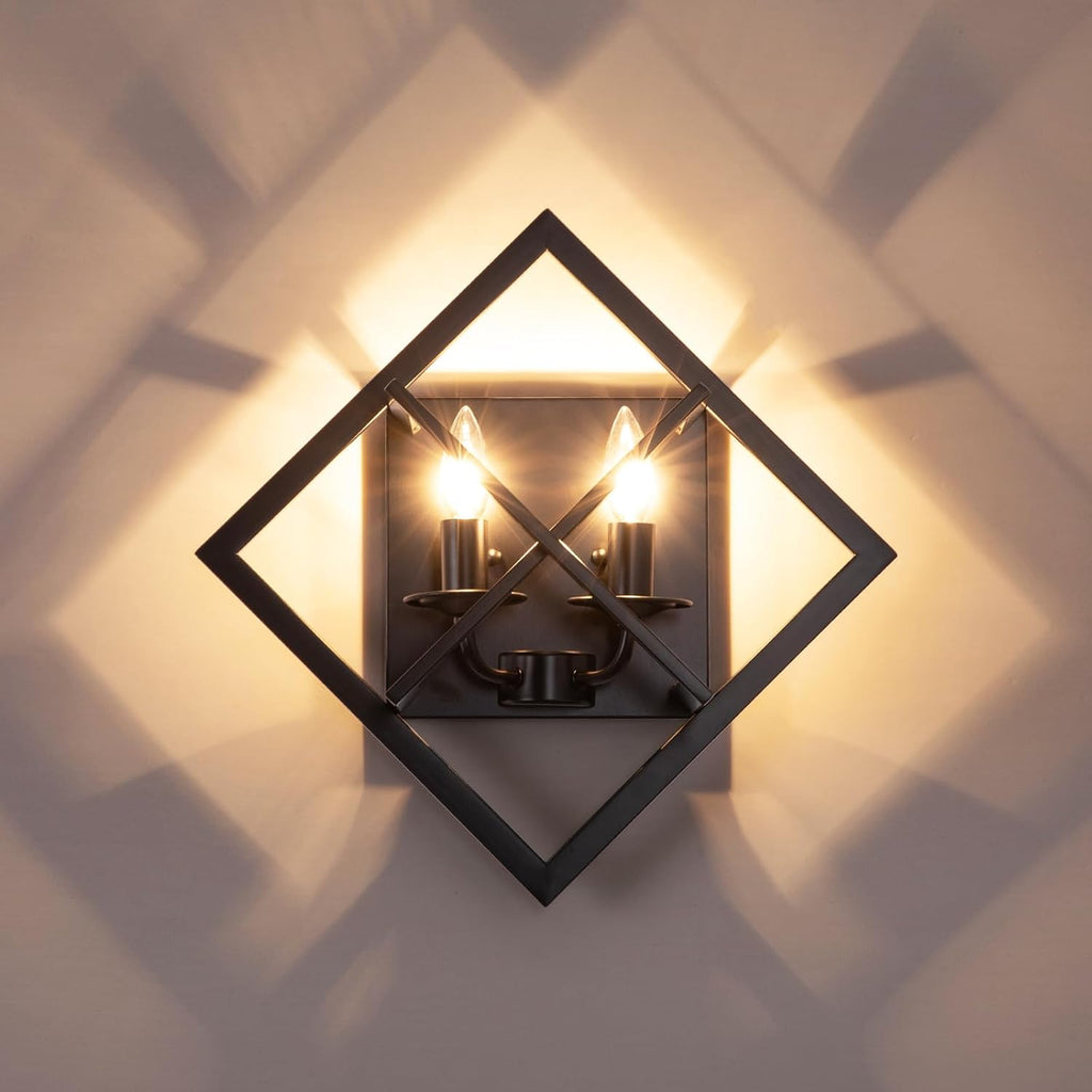 2-light wall light black stairwell light iron hallway light