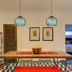 2 Light bulbs light green  kitchen lights aluminum, glass, iron, metal pendant light