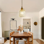 Vintage bedroom light gold pendant light brass, glass hanging lamp