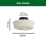 13.8 Inch bulb light cream ceiling light glass, metal bedroom ceiling fixtures