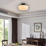 13.8 Inch bulb light cream ceiling light glass, metal bedroom ceiling fixtures