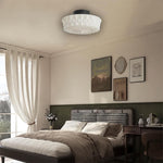 13.8 Inch bulb light cream ceiling light glass, metal bedroom ceiling fixtures