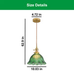 Farmhouse island lights Magnolia green dining light copper, glass pendant light