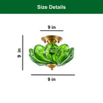 3 Light semi flush mount lighting green ceiling lighting glass bedroom light