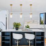 1  Pack dining room light gold pendant light glass, metal island lights