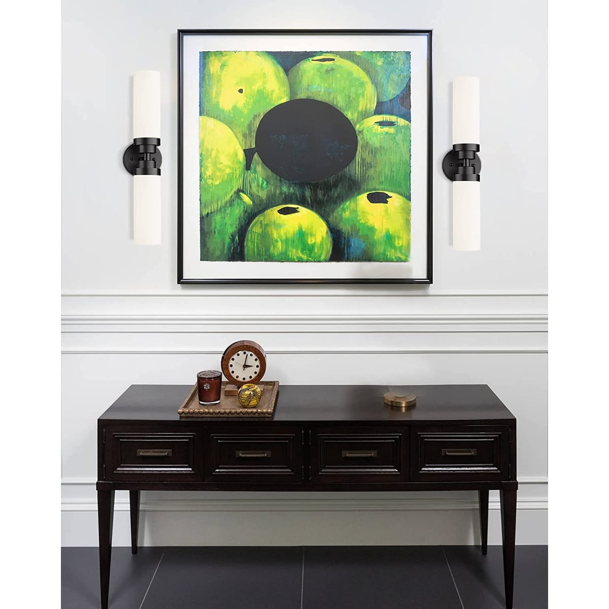 2 light black vanity wall light modern wall sconces with milk glass shade